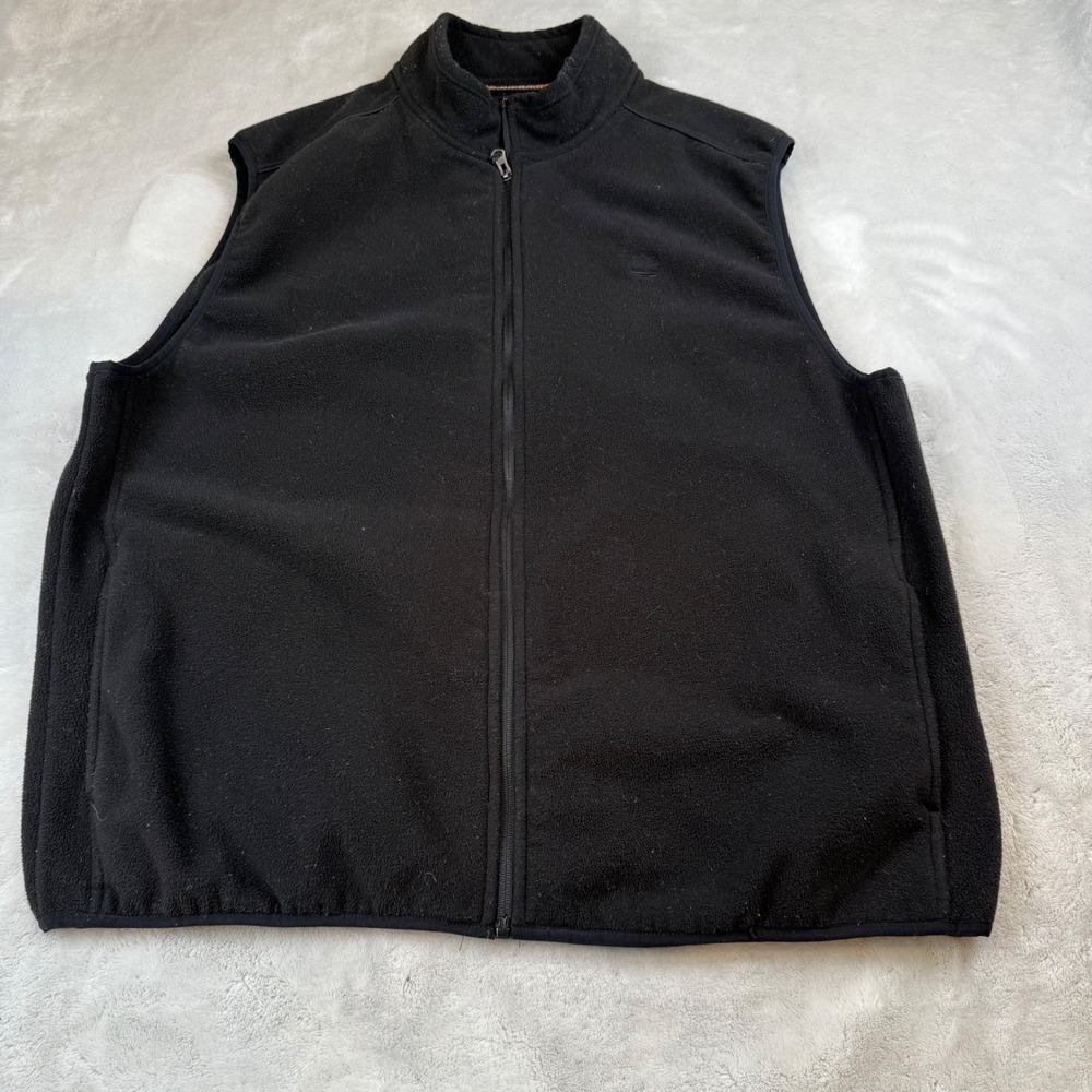 Timberland Mens Vest XL Black Fleece Sleeveless Jacket Full Zip Outdoor